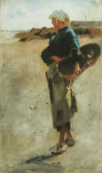 John Singer Sargent Breton Girl with a Basket France oil painting art